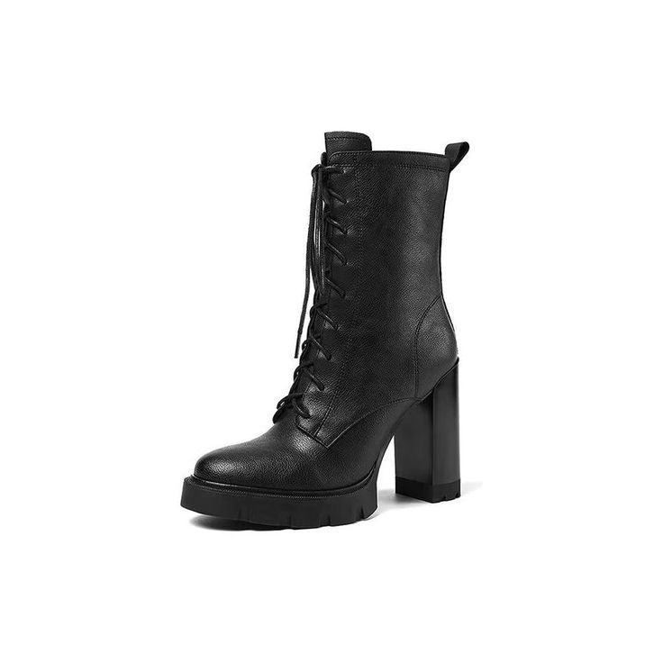 Indulge in the luxurious, winter-ready charm of these women's boots, meticulously crafted from superior cow leather with a distinct round toe design. The lace-up closure ensures a secure fit, while the pigskin insole and lining, along with the rubber outsole, deliver unmatched comfort and durability. Elevated by a chic platform and heel, these boots bring an undeniable sophistication to your cold-weather wardrobe. Why wait? Step into luxury today and elevate your style with these timeless boots. Elegant Lace-up Platform Boots With Reinforced Heel, Winter High Ankle Lace-up Boots With Reinforced Heel, Luxury Winter Boots With Lug Sole, Winter Boots With Front Lace-up Fastening And Round Toe, Leather Platform Boots With Lace-up Fastening, Leather Platform Boots With Front Lace-up Fastening, Winter Lace-up Heeled Boots, Luxury Leather Mid-calf Winter Boots, Luxury Leather Mid-calf Boots For Winter