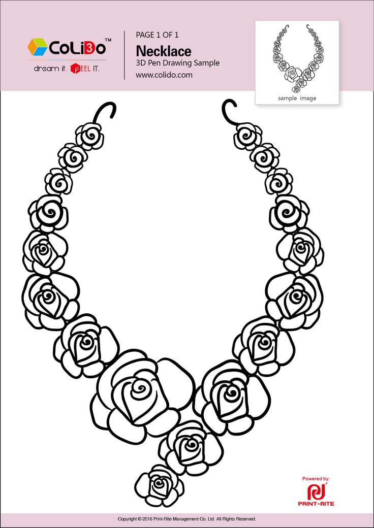 a black and white image of a necklace with roses on it, in the shape of flowers