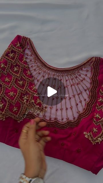 Aariwork/BridalBlouse Designer on Instagram: "😍 Heavy work crystal beads Bridal Blouse with pearls droppings !! 😍 Bookings open for Bridal and Casual wear Blouses ♥️. DM for Details. For bookings Contact WhatsApp @9841653376.

To place your order contact us with screen shot of the blouse. DM us for Price and other Queries. For instant reply Contact us on whatsapp 9841653376.

(Blouse Colour and Size can be Customised as per your requirement. You can also customise the Stitching pattern and embroidery pattern )
.
.
.
.
.
.
#embroideryworkschennai #heavyworkblouse #embroideryblouse #aariworkblouse #muhurthamlook #heavyworkblouse #internationalclients #indianweddinginspiration #southindianfashion #trending #trendingsongs #chennaidiaries #onlineboutique #viral #viralsong #viralreels #nangana Are You Work Blouse Designs, Self Colour Blouse Designs, Net Blouse Hand Designs Pattern, Trending Aari Work Blouse Designs, New Bridal Blouse Design, Beads Blouse Design, Latest Bridal Blouse Designs 2024, Heavy Aari Work Blouse Designs, New Blouse Designs Fashion 2024