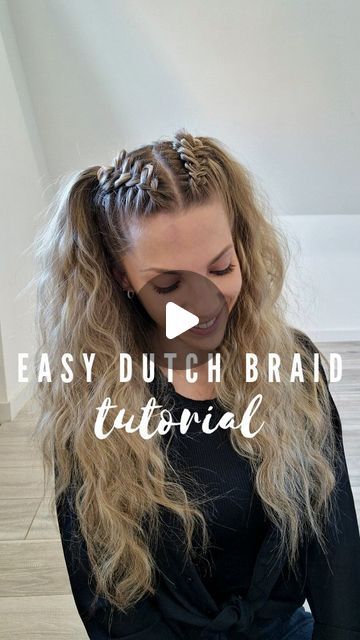 Poppy ✨️♏️ on Instagram: "STEP BY STEP DUTCH BRAID TUTORIAL 🖤   Elastics, brush & all my fav hair things are linked in my BIO ♡   1. Brush hair to the back ( apply hairspray to tame flyaways ) 2. Select a tiny triangle of hair ( the more you take it small the more your braid will start at the front ) 3. Divide into 3 equal pieces 4. Cross left strand under the middle one 5. Cross right strand under the middle one 6. Add a new tiny piece of hair each time before crossing 7. Keep everything tight enough 8. On the sides, always use 2 fingers to add new hair, slide all the way up on your scalp so that you always add the same thickness of hair. This way your braid will be even, tight & secure ! 9. Fix the elastic as close to the head as you can  10. Pull apart the braids for more volume !   VO Two Braids Top Of Head, Braid In Middle Of Head Hair Down, Small Hair Elastics Hairstyles, Small Braid Hairstyles Half Up, Hairstyle Front Braid, How To Ditch Braid Step By Step, How To Braid Your Hair Step By Step, Small Dutch Braids On Top Of Head, How To Do Small Braids On Top Of Head