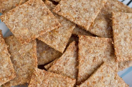 some crackers are on a plate and ready to be eaten