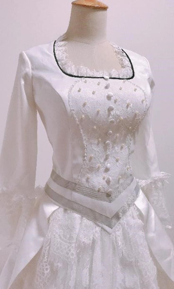 White Costume For Cosplay And Fancy Dress Events, White Costumes For Cosplay Events, White Costume For Fancy Dress And Cosplay Events, White Princess Costume For Cosplay, White Fitted Cosplay Dress, White Fitted Dress For Cosplay, White Princess Style Fancy Dress Costume, White Costume For Fancy Dress, White Fitted Costume For Themed Events