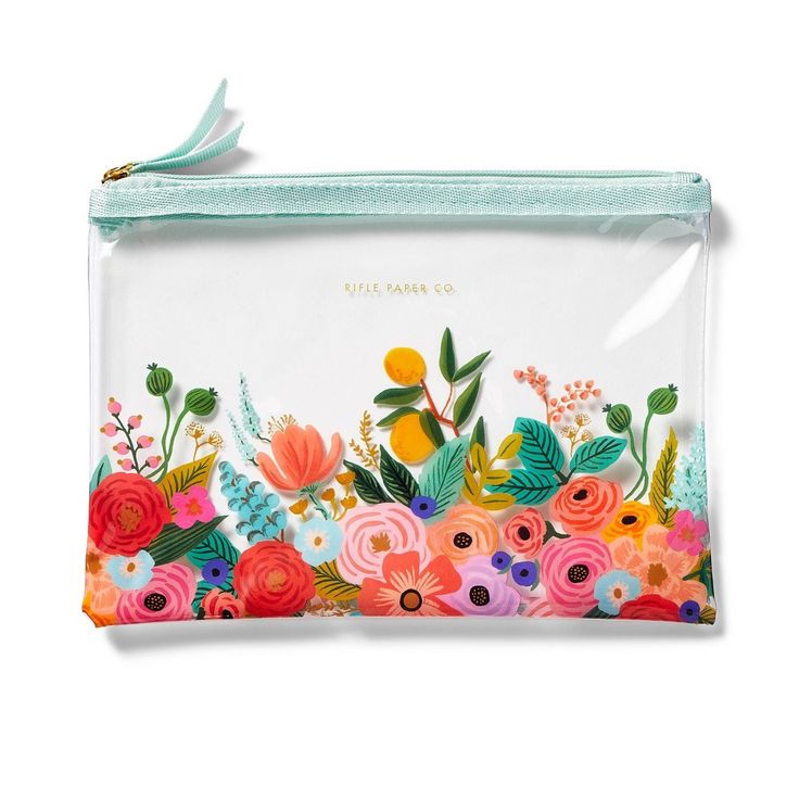 Sized for anything from pencils to paintbrushes, Rifle Paper Co.’s Garden Party pencil case is perfect to toss in your bag or keep in your desk drawer. The clear material makes it easy to see what’s inside, and a mint zipper pull adds a pretty finishing touch. Rifle Paper Co. is a stationery and lifestyle brand based in Winter Park, Florida, founded in 2009 by husband-wife team Nathan and Anna Bond. Anna’s hand-painted illustrations and distinctive color palette are at the heart of the brand, an Yay Balloons, Aesthetic Stationary, Zipper Binder, Anna Bond, Winter Park Florida, Stationary Supplies, Sugar Paper, Gel Pens Set, College Aesthetic