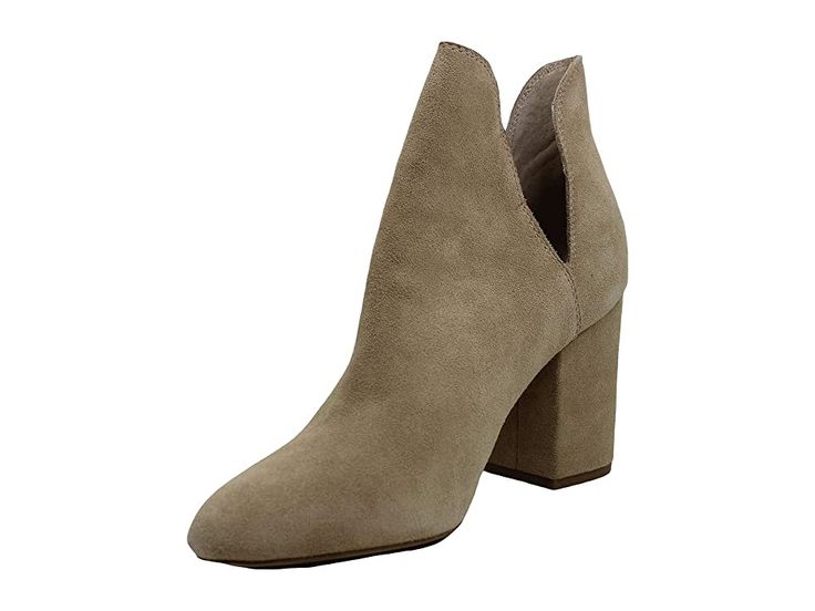 Steve Madden Rookie Bootie - Women's Boots : Taupe Suede : Complement your wild personality with the gorgeous Steve Madden Rookie Bootie. It features a man made, leather, or suede upper with a pointy toe and a chunky heel. Easy pull-on design. Man-made lining and cushioned footbed. Durable man-made outsole. Imported. Measurements: Heel Height: 3 in Weight: 12 oz Product measurements were taken using size 7.5, width M. Please note that measurements may vary by size. Weight of footwear is based on Suede Round Toe Heels For Fall, Fall Suede Heels With Round Toe, Suede Heels With Round Toe For Fall, Chic Snip Toe Heels For Fall, Chic Fall Snip Toe Heels, Trendy Suede Heeled Boots With Almond Toe, Trendy Suede Heeled Boots For Spring, Spring Suede Heeled Boots, Trendy Suede Heels For Fall