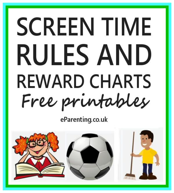 the screen time rules and reward chart for kids to play with their own soccer ball