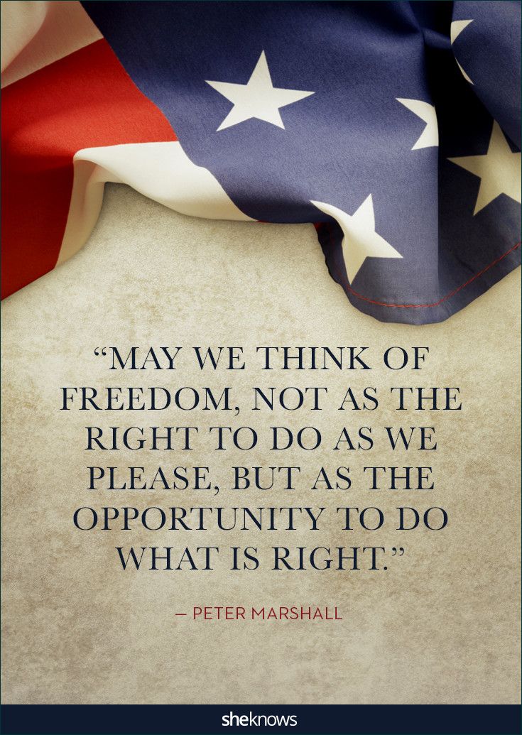 an american flag with the quote, may we think of freedom not as the right to do