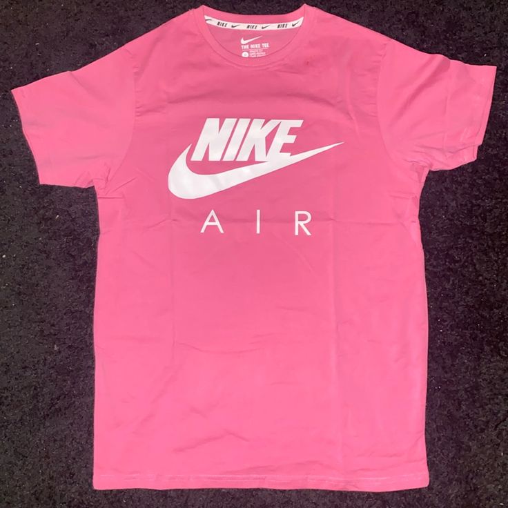 Brand New Without Tags. Never Worn Or Tried On. Great Work-Out Tee Or Just A Casual Tee. Pink In Color. Tagless. Authentic Nike Apparel Sporty Pink T-shirt With Logo Print, Trendy Pink Workout T-shirt, Nike Summer Workout T-shirt, Pink Sportswear T-shirt For Workout, Sporty Summer Tops With Branding, Nike Casual Workout T-shirt, Summer Sports Tops With Logo Print, Nike T-shirt With Text Print For Sports, Casual Crew Neck Top With Moisture-wicking