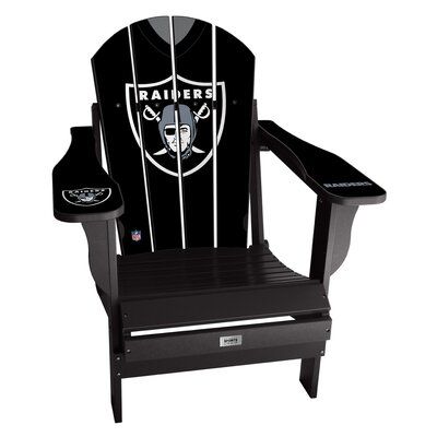 a black oakland football chair with the oakland bears on it's back and side