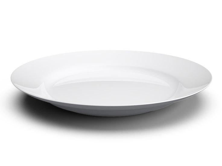 an empty white plate on a white background