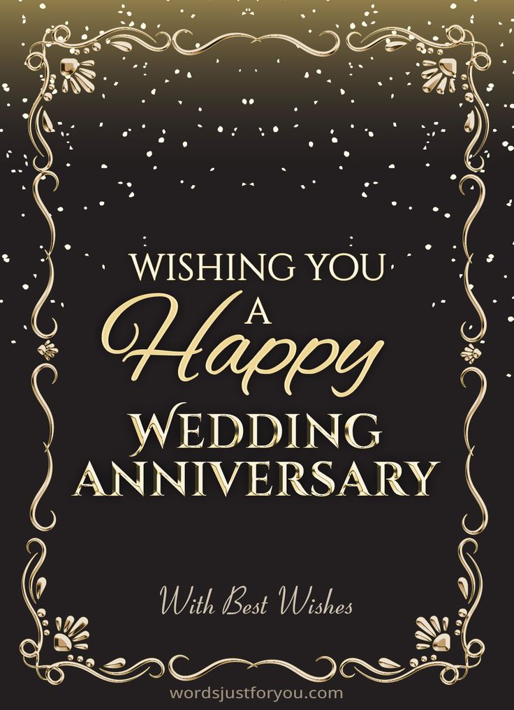 a wedding anniversary card with the words wishing you a happy wedding anniversary