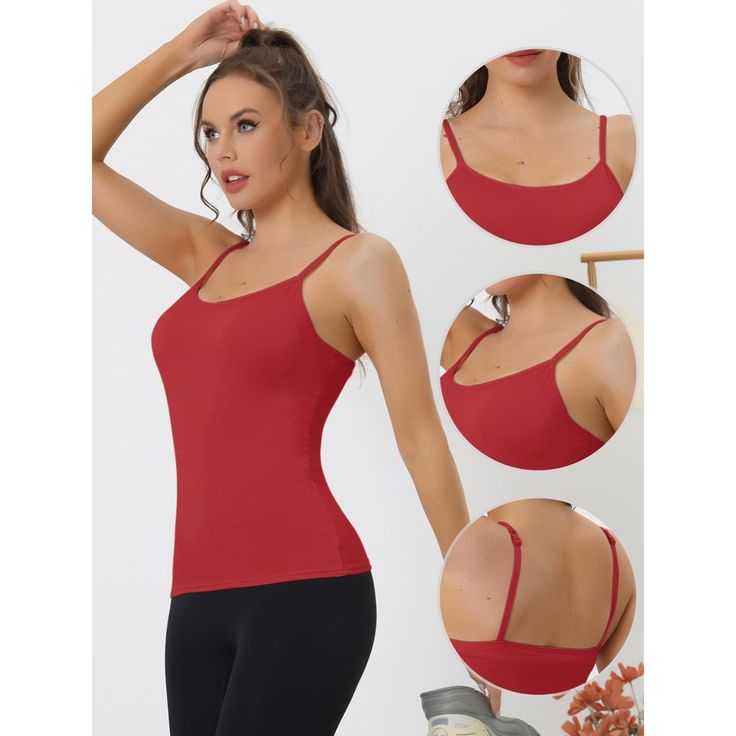 The women's camisole features soft fabric in various colors for the whole family. These soft modal/spandex camis, with built in shelf bra are great for layering or lounging around on a warm day. Item Features: 1) Spaghetti straps design,shoulder straps are adjustable,allows you to adjust the length you like. 2) Flat seams move smoothly against your skin. 3) Soft & comfortable modal fabric,spandex with good retention could keep the shape after wearing many times. 4) Simple and basic color easily Womens Camisoles, Target Clothes, Modal Fabric, High Neck Tank Top, Spaghetti Strap Tank Top, Workout Yoga, Jeans Leggings, Ribbed Tank Tops, Cotton Tank Top