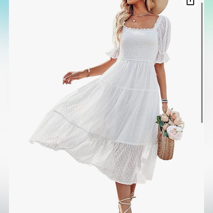 Size Medium, Never Worn. Only Selling Because The Event I Bought It For Was Cancelled! Amazon Dresses, White Long Sleeve Dress, Dresses Women, White Long Sleeve, Sleeve Dress, Colorful Dresses, Color White, Midi Dress, Long Sleeve Dress