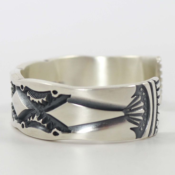 Heavy Gauge Sterling Silver Cuff Bracelet with Hand-Stamped Designs. .625” Cuff Width6.125” Inside Measurement, plus 1.375” opening(7.5" Total Circumference - Extra-Large) Zuni Jewelry, Concho Belt, Navajo Jewelry, Native Jewelry, Sterling Silver Cuff Bracelet, Pendant Rings, Sterling Silver Cuff, Silver Cuff Bracelet, Silver Cuff