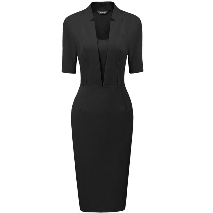 Elevate your style in this sheath dress made of soft fabric. A v-neck and the body-con fit lead into a midi-length silhouette for an exquisite and textured look. Pair it with high heels for a fascinating, charming, and glamorous figure. Suitable for many occasions, such as Work, Parties, Cocktail, Wedding Guest, Club, Vacations, Homecoming, Prom, Honeymoon, Anniversary, Gala, etc. Work Pencil Dress, Chic Black Dress Classy, Elegant Work Dress, Chic Black Dress, Work Parties, Black Dresses Classy, Cocktail Wedding, Floral Sundress, Midi Sheath Dress