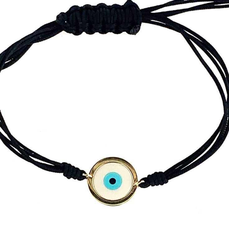 18k Solid Yellow Gold and Corian Evil Eye with Adjustable Black or Red Cord bracelet up to 8 inches Adjustable 14k Gold Evil Eye Bracelet, Adjustable Sliding Knot Yellow Gold Friendship Bracelets, Elegant Adjustable Evil Eye Bracelet Gift, Adjustable Yellow Gold Braided Bracelet For Everyday, Gold Resizable Round Evil Eye Bracelet, Adjustable Elegant Evil Eye Bracelet, Elegant Adjustable Yellow Gold Evil Eye Bracelet, Adjustable Round Jewelry With Sliding Knot, Adjustable Elegant Evil Eye Bracelet For Everyday