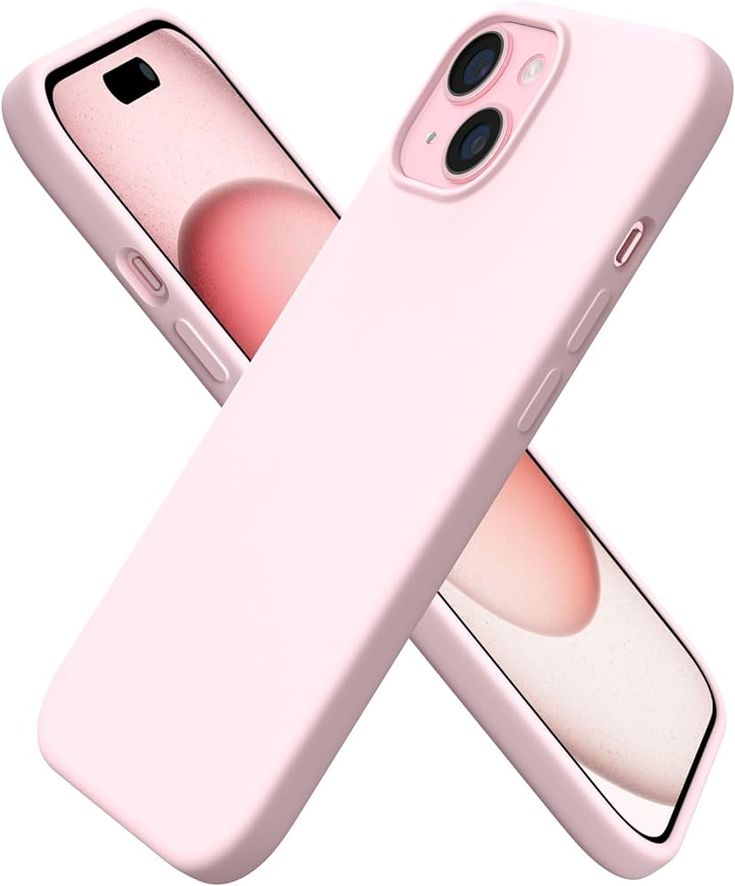 two pink iphone cases sitting side by side on top of each other in front of a white background