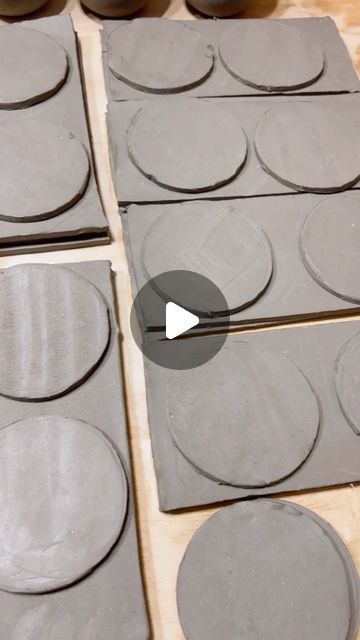 the video shows how to make concrete coasters with circular shapes and circles on them