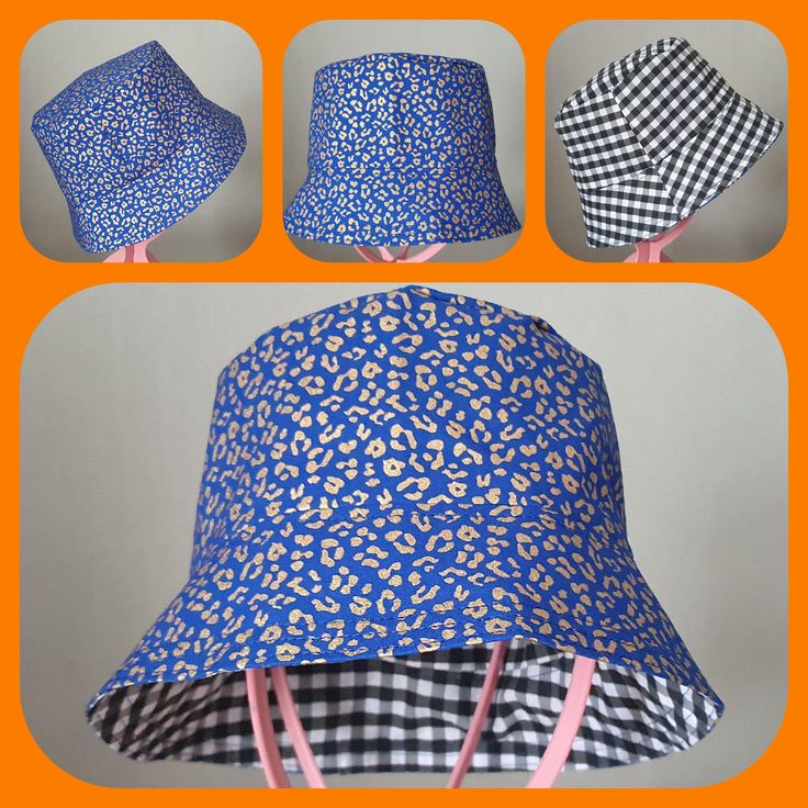 Reversible Colourful leopard print cotton fabric and gingham fabric bucket hats.  Add some flair to your festival outfit with one of these lovingly handmade hats.  Size medium 58cm circumference. Size large 60cm circumference. Other sizes and colours combinations may be made upon request where possible. Fun Cotton Hat Reversible, Fun Reversible Cotton Hat, Summer Leopard Print Hats With Adjustable Fit, Summer Adjustable Leopard Print Hats, Summer Leopard Print Adjustable Hat, Festival Mode, Gingham Fabric, Handmade Hat, Festival Outfit