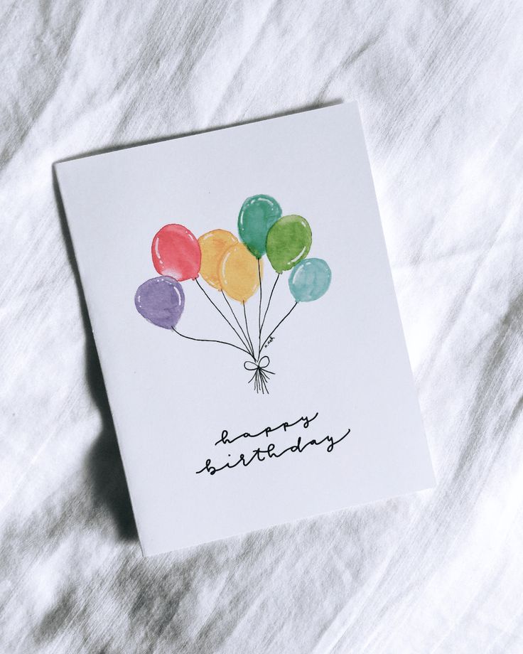 a happy birthday card with balloons on it