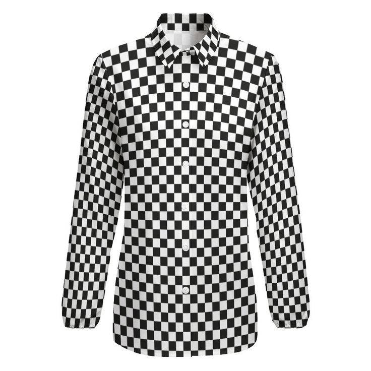 Revitalize your wardrobe with our Checker Top for Women, a trendy and stylish addition that seamlessly blends modern flair with nostalgic charm. Embrace the bold patterns with our Checker Blouse, a versatile piece perfect for making a statement. Elevate your ensemble with our Black Checker Top, offering a sleek and timeless monochrome design. Experience the allure of semi-sheer elegance with our Semi-Sheer Blouse, adding a touch of sophistication to your look. Dive into the retro vibes of the '8 Retro Black Button-up Blouse, Black Printed Collared Blouse, Retro Black Shirt For Fall, Graphic Print Office Tops For Fall, Black Printed Button-up Top, Retro Black Long Sleeve Tops, Classic Graphic Print Workwear Top, Classic Graphic Print Top For Work, Retro Black Blouse For Fall