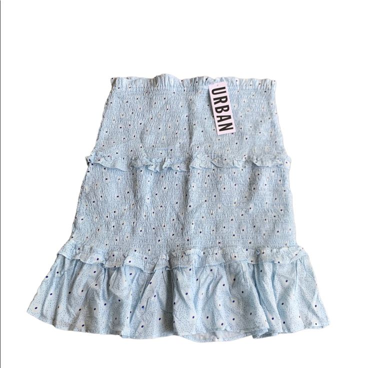 Nwt Urban Outfitters Abby Blue Floral Polka Dot Smocked Ruffle Skirt. In Great Condition, Matching Top Also Posted. Womens Size Medium *I Try My Best To Look For And Mention All/Any Flaws But They Are Sometimes Missed. Most Clothes Are Used/ Thrifted And May Come With Minor Imperfections* Blue Ruched Skirt For Summer, Spring Blue Ruched Bottoms, Casual Stretch Skirt With Ruffle Hem, Spring Skirt With Smocked Bodice, Fitted Mini Skirt With Smocked Bodice For Spring, Fitted Cotton Skirt With Smocked Back, Casual Blue Bottoms With Smocked Back, Fitted Mini Bottoms With Smocked Bodice, Fitted Bottoms With Smocked Bodice, Mini Length