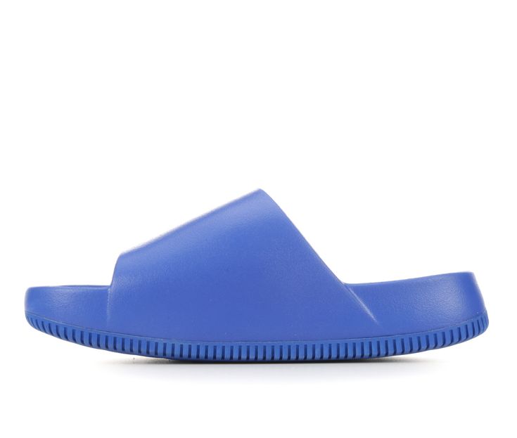 Engineered with lightweight materials, these slides provide a comfortable and easy slip-on experience. Whether you're recovering from an intense workout, or taking it easy by the pool, embrace your feet in calm, cool comfort. Easy slip-on entry, Lightly padded footbed, Textured outsole provides traction, Open toe | Men's Nike Calm Slide Sport Slides Sandals in Game Royal Blue Size 11 Non-slip Slides For Pool, Non-slip Slides For Pool And Summer, Nike Casual Slip-on Flip Flops, Casual Nike Slip-on Flip Flops, Casual Nike Flip Flops, Lightweight Slide Sport Sandals For Beach, Nike Comfortable Sport Sandals For Spring, Nike Open Toe Slides For Vacation, Nike Slide Sandals With Rubber Sole