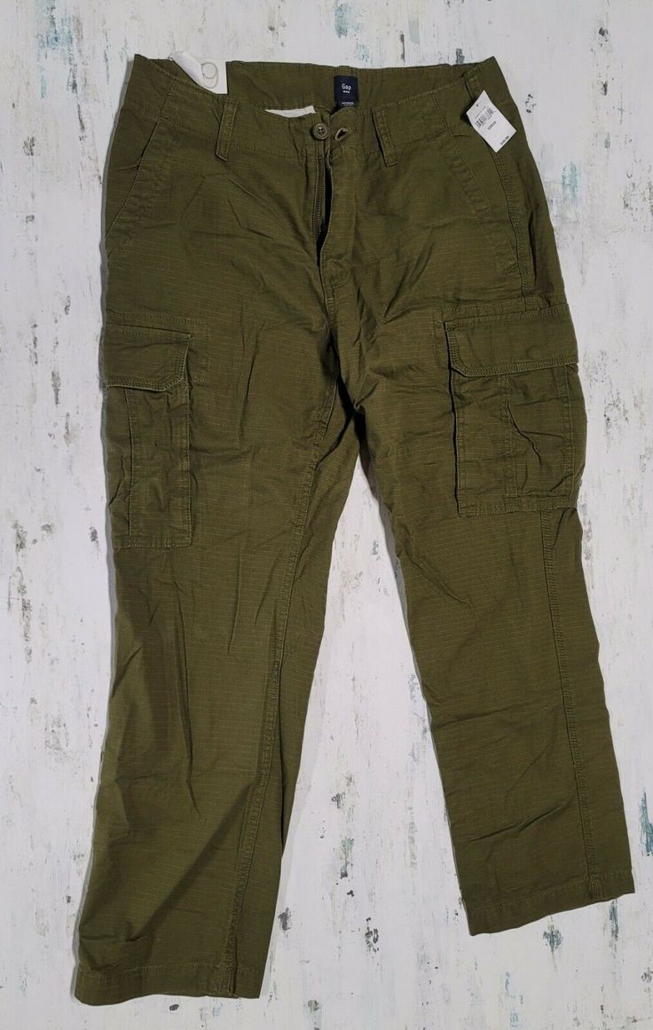 👖GAP STRAIGHT FIT COUPE DROITE PANTS MENS - 33/30 Green Cargo style  Retail $49 Thank you for visiting our Ebay Store. We are a family owned and operated Jewelry and Resale store. We have a physical location and always offer local pick up. 99% of our Ebay items do not come from our location. We buy from vendors and auction websites specifically for our Ebay store. We do our best to describe items correctly, package, and ship efficiently, but we are human and do make mistakes. Please contact us Gap Utility Cargo Pants With Side Pockets, Gap Cotton Cargo Bottoms, Gap Cotton Cargo Pants With Pockets, Gap Straight Leg Pants With Side Pockets, Gap Cotton Cargo Pants, Casual Straight Leg Cargo Pants By Gap, Cotton Cargo Pants By Gap, Gap Utility Straight Leg Pants, Gap Casual Pants With Cargo Pockets