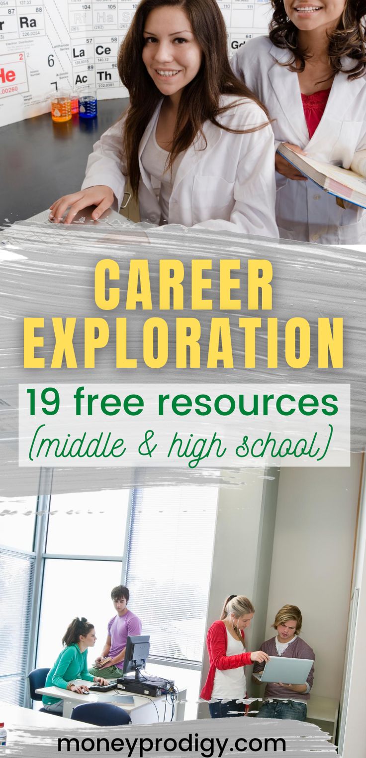 two women in white lab coats with the title career explosion 19 free resources minute & high school