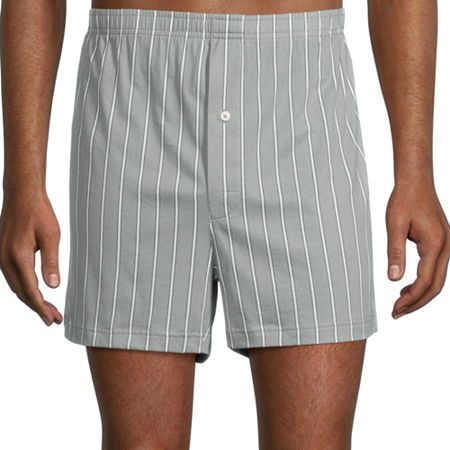 Stock up on essentials with this 4-pack of knit men's boxers from Stafford. Made from 100% cotton jersey for a soft and comfortable feel, they feature flat seams, an elastic waistband, and a button-fly closure.# Pieces In Set: 4-PackFeatures: Multi-Pack, Flat Seams, Button FlyFiber Content: 100% CottonFabric Description: JerseyCare: Tumble Dry, Machine WashMaterial: CottonCountry of Origin: Imported Casual Cotton Boxer Briefs For Everyday, Casual Everyday Cotton Boxer Briefs, Men's Boxers, Knit Men, Mens Boxers, Boxer Shorts, Pajama Shorts, Knit Jersey, Elastic Waist