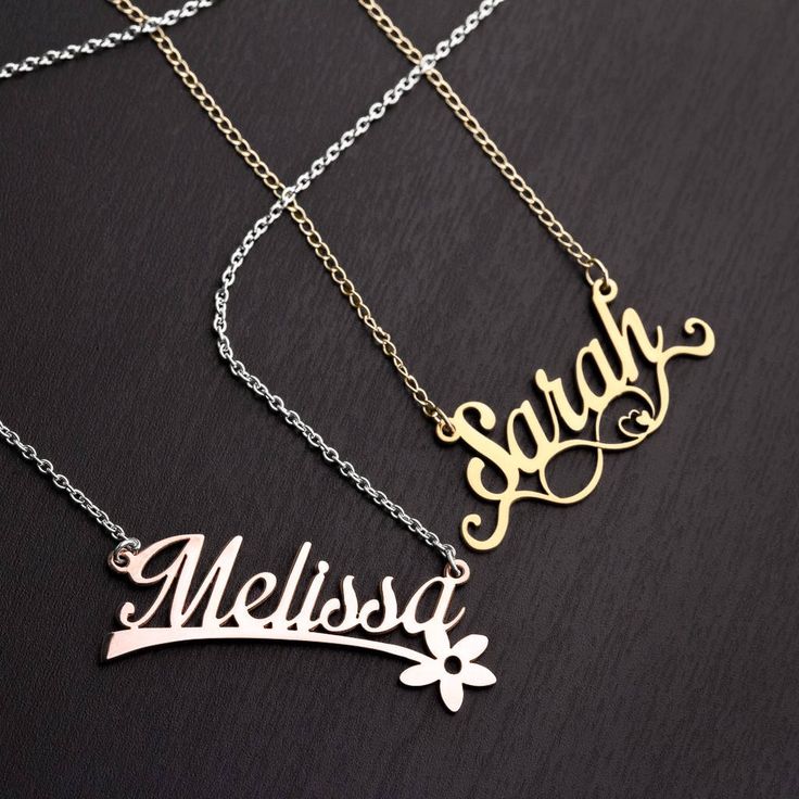 "These are the most personalized name necklaces you can find. With a gorgeous font spelling out the name of your choice, it is such a unique piece already; but we've taken it to the next level of personalization by adding your choice of 4 different design themes for you to choose from. Decide between the magical fairy, the fashionable infinity symbol, the adorably romantic heart or the nature lover's flower. Once you have chosen your name and preferred theme, you have designed a one-of-a-kind necklace to treasure forever. Each necklace is made from solid precious metal (never plated!). Choose from .925 sterling silver, or 10K or 14K gold, offered in white, yellow, or rose. The included rope chain is made of the same metal as your pendant, with your choice of either 16\" or 18\" in length; Customized Signature Nameplate Necklace, Custom Name Signature Jewelry For Personalized Gift, Signature Nameplate Necklace As Gift, Signature Nameplate Necklace For Gift, Customized Nameplate Charm Necklace For Mom, Customizable Nameplate Jewelry As A Gift For Mom, Customized Nameplate Charm Necklace As Gift For Mom, Customized Name Necklace For Personalized Gift, Customizable Rose Gold Necklace For Mother's Day