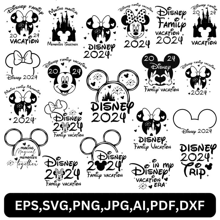 mickey mouse and other disney characters with numbers for each character in their respective family's year