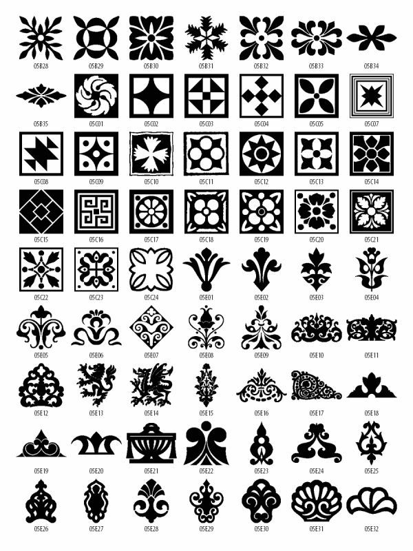 an image of different designs in black and white