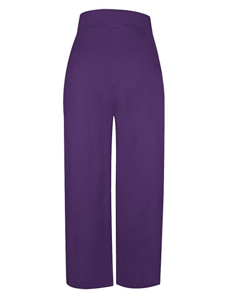 Purple Pocketed Wide Leg Casual Pants Wide Leg Casual Pants, Casual Wide Leg Pants, Bottoms Pants, Casual Pants, Wide Leg, Purple, Pants, Trousers