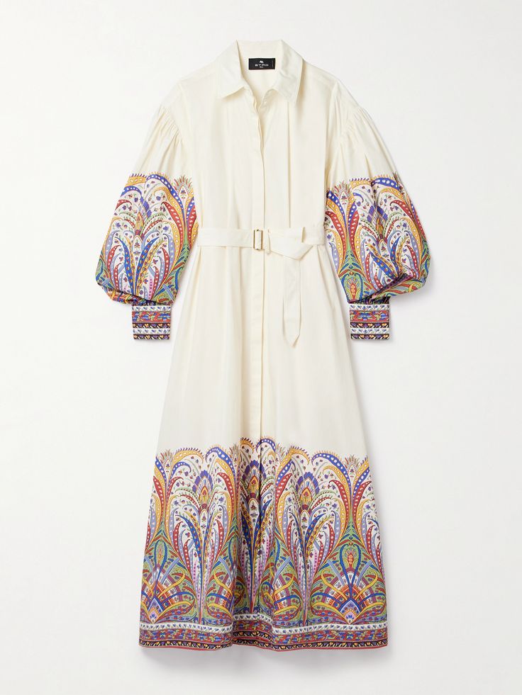 This Etro shirt dress is ideal for days when you want to feel comfortable but still look polished. Made in Italy from breathable cotton-poplin, it has a rainbow-hued paisley motif along the blouson sleeves and midi hem. Adjust the accompanying belt to define the relaxed fit. Ramadan 2025, Etro Dress, Paisley Motif, Best Designer Dresses, 2024 Style, Belted Shirt Dress, January 15, Printed Shirt Dress, Dress The Population