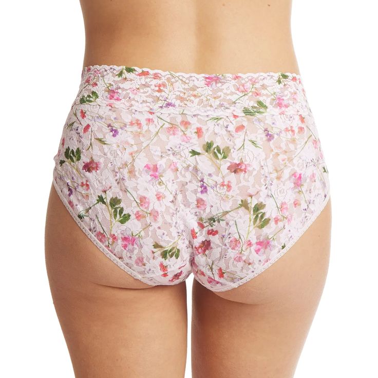 Fitted Lace Bottoms With Full Coverage, Fitted Lace Pink Bottoms, Fitted Pink Lace Bottoms, Fitted Lace Bottoms For Daywear, Fitted Pink Lace Tops, Fitted Pink Lace, Spring Lace Brief Bottoms, Spring Delicate Lace Brief Bottoms, Feminine Lace Stretch Bottoms