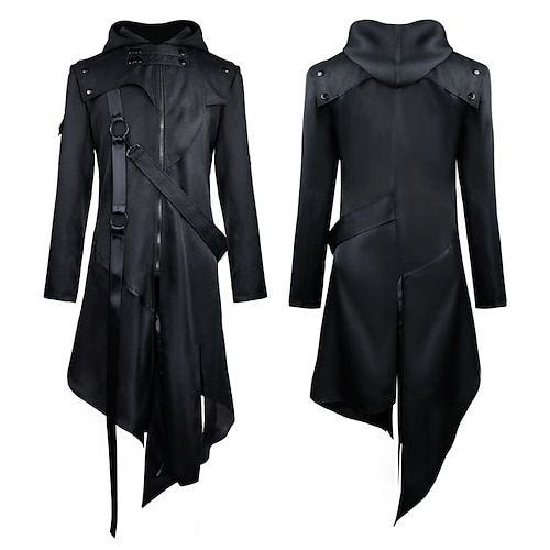 Fabric:Polyester; Outerwear Type:Winter Jacket,Winter Coat; Listing Date:10/30/2020; Bust:null; Length:null Gothic Futuristic, Futuristic Elements, Book Outfits, Techwear Jacket, Gothic Coat, Gothic Jackets, Gothic Elegance, Gothic Men, Harajuku Men