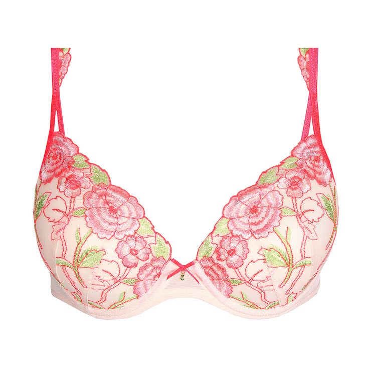 Heart-shaped padded bra MARIE JO Ayama Elegant Padded Pink Bra, Elegant Pink Padded Bra, Low-cut Pink Bra With Removable Pads, Pink Low-cut Bra With Removable Pads, Elegant Padded Bra For Spring, Feminine Padded Underwire Bra, Spring Padded Bras, Spring Underwire Bra With Padded Cups, Elegant Padded Bra