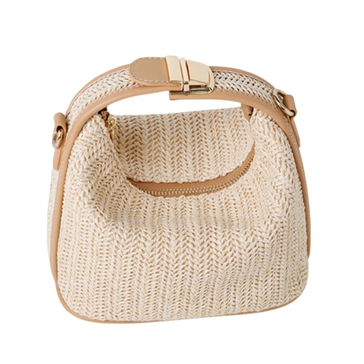 PRICES MAY VARY. 【Premium Material】High quality straw outer material, ployester lining with pu leather shoulder strap and zipper closure.The material is durable, soft and well-cut that it won't hurt your skin. �【Compact Size】7.5in x 4.3in x 4.7in.This is a cute size straw handbag, with a long adjustable strap. Although it has only one main compartment, it is roomy enough to hold your daily outdoor essentials like sunscreen, sunglasses, cellphones, small bottles of water and the zipper closure wil Bottles Of Water, Beach Purse, Straw Purse, Bucket Purse, Vacation Bag, Straw Beach Bag, Straw Handbags, Outdoor Essentials, Bag Summer