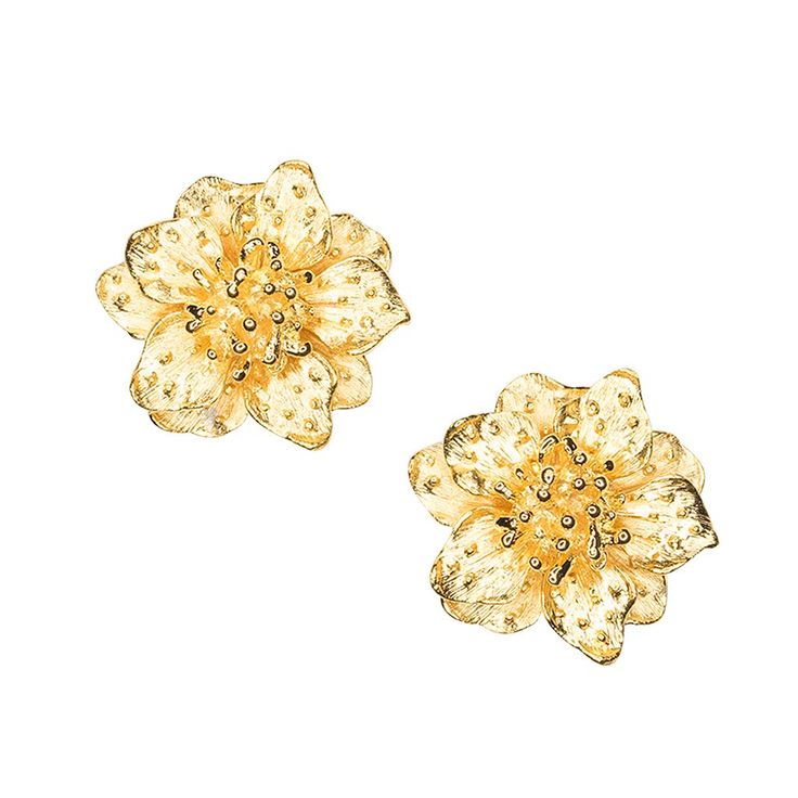 Dogwood Flower, Dogwood Flowers, Flower Clip, Precious Gems, Kenneth Jay Lane, Dream Jewelry, Clip Earrings, Base Metal, Flower Earrings