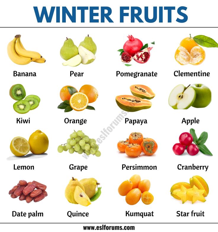 an image of winter fruits and their names