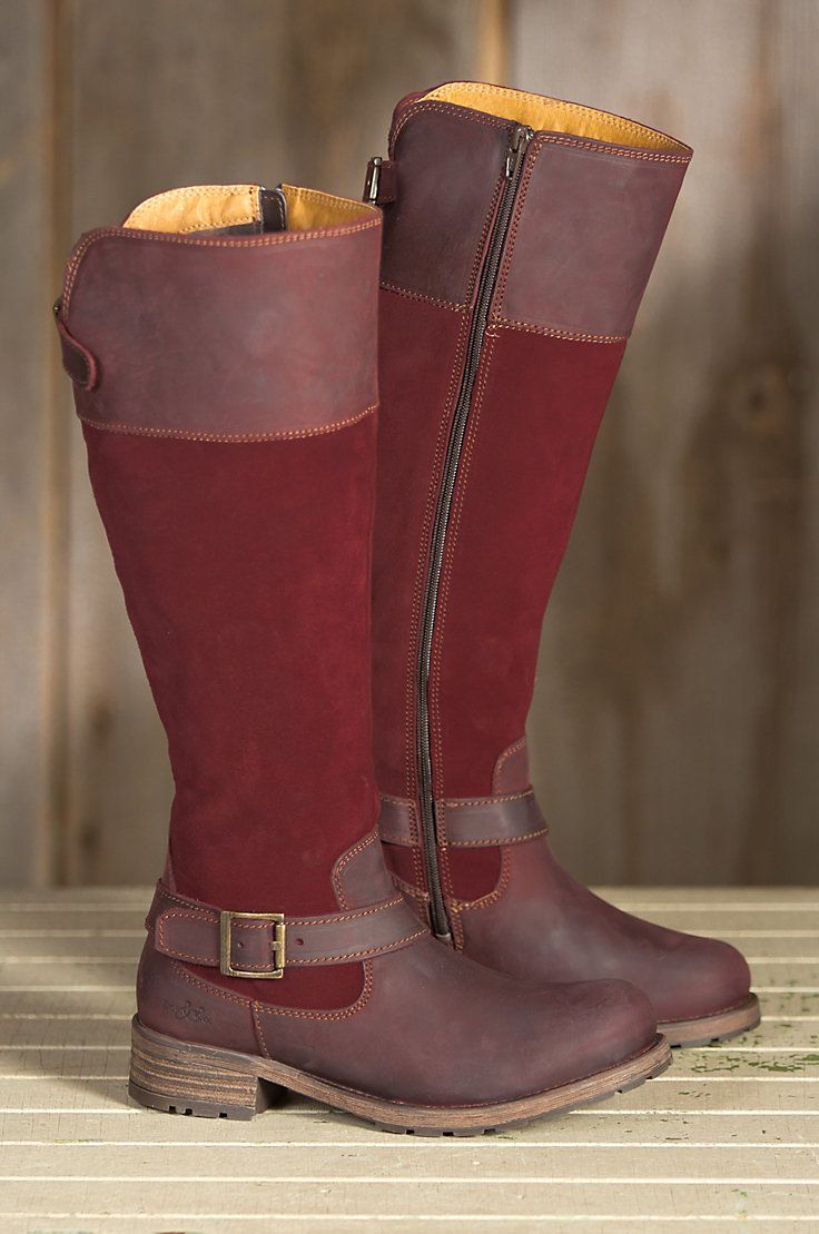 Women's Bos & Co Alice Leather Boots by Overland Sheepskin Co. (style 58105) Western Leather Boots For Outdoor, Wide Calf Moto Boots For Fall Outdoor Activities, Western Style Leather Boots For Outdoor, Wide Calf Moto Boots For Outdoor Fall, Western Style Moto Boots With Leather Footbed, Western Moto Boots With Leather Footbed, Western Style Moto Boots With Leather Footbed For Outdoor, Western Moto Boots With Leather Footbed For Outdoor, Brown Knee-high Boots For Fall Outdoor Activities