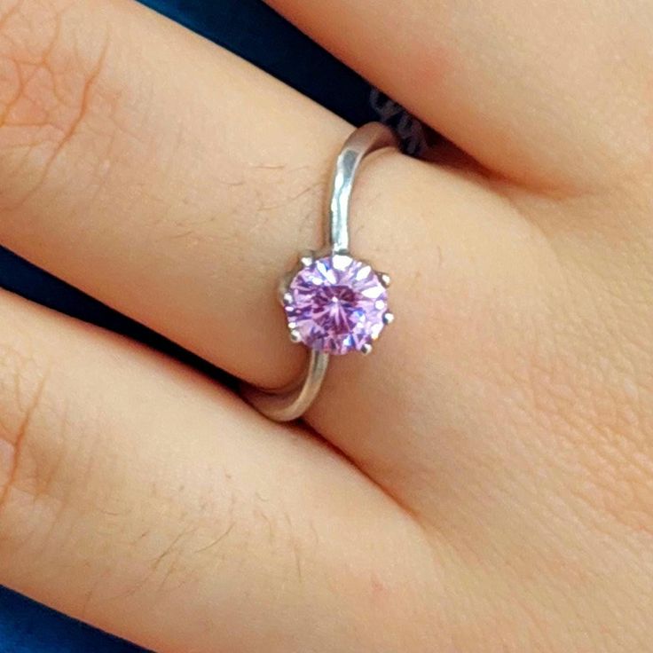 -> Baby pink tone  CZ  925 Sterling Silver European Cut Ring Diamond Cut made in Istanbul  -> Changable Size -> Free Shipping 😊 💙 Elegant Pink Sterling Silver Stackable Rings, Classic Pink Birthstone Jewelry, Pink Round Cut Birthstone Ring, Pink Gemstone Birthstone Ring, Pink Cubic Zirconia Open Ring, Pink Cubic Zirconia Crystal Promise Ring, Pink Round Cut Birthstone Ring With Gemstone, Pink Round Cut Birthstone Ring With Center Stone, Pink Gemstone Birthstone Ring With Round Cut