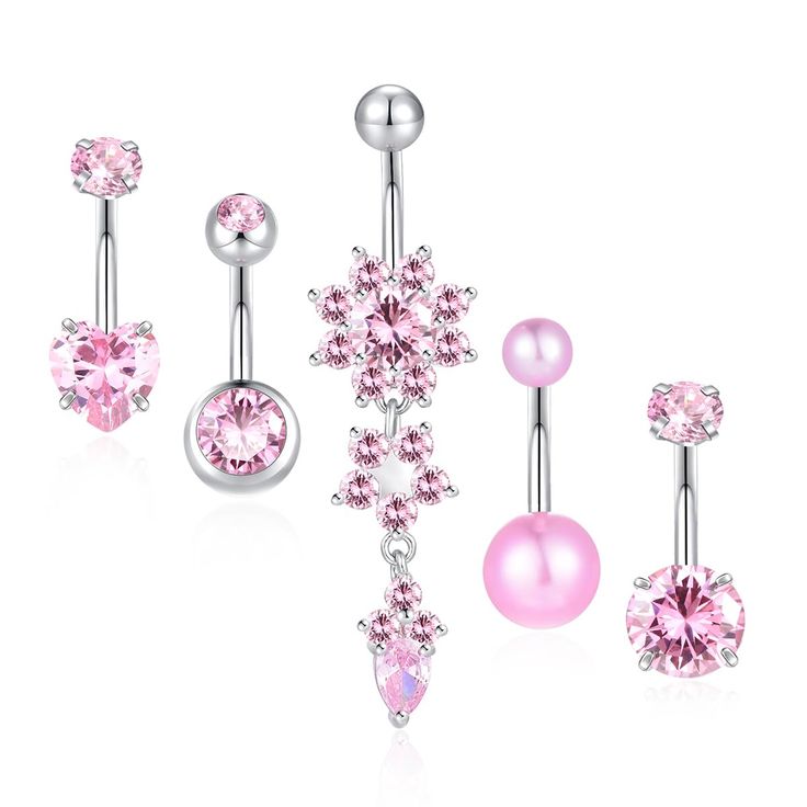 PRICES MAY VARY. 💎Belly Button Rings Pack💎Come with 5Pcs Different Style Belly Button Rings, including Dangle Flower Belly Rings Piercings,Pearl Belly Rings Piercings,Round CZ Belly Rings Piercings,Heart CZ Belly Rings Piercings,Simple Ball Belly Rings Piercings. 💎Hypoallergenic Belly Rings💎Belly Button Rings Made with Safety 316L Stainless Steel,Solid and Durable,Not Rust,Do Not Hurt to Your Skin.Curved and Highly Polished Surface,Comfortable to Wear.Clear Screw Design That Safe To Wear. 💎 Belly Button Jewelry Simple, Piercings Simple, Belly Button Rings Dangle, Rings Pack, Rings Cute, Belly Piercings, Bellybutton Piercings, Belly Piercing Ring, Belly Button Jewelry