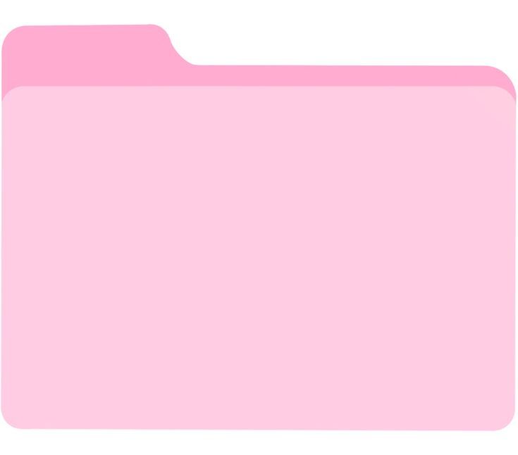 a pink file folder on a white background with clipping area for text or image