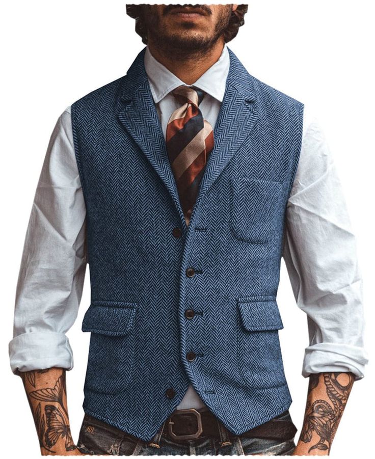 Men's Vest Notch Lapel Single Breasted Waistcoat | Aesido Business Vest With Pockets For Fall, Fall Business Vest With Pockets, Business Vest With Welt Pockets For Fall, Business Casual Winter Vest With Pockets, Winter Business Casual Vest With Pockets, Casual Business Vest Outerwear, Single Breasted Notch Lapel Vest For Fall, Fall Vest With Notch Lapel And Button Closure, Fall Vest With Single Breasted Notch Lapel