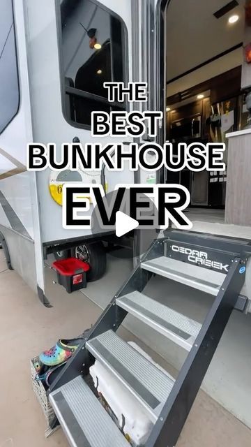 the best bunkhouse ever is on display in this rv showroom with an open ramp