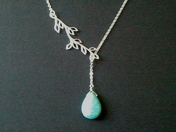 Branch with Turquoise Lariat Necklace  bridesmaid by LaLaCrystal, $21.00 Elegant Turquoise Pendant Necklace With Natural Stones, Elegant Turquoise Jewelry With Natural Stones, Elegant Turquoise Necklace With Birthstone, Elegant Turquoise Birthstone Necklace, Turquoise Natural Stone Necklaces For Weddings, Elegant Green Turquoise Pendant Necklace, Blue Elegant Necklace For Mother's Day, Elegant Blue Necklaces For Mother's Day, Elegant Blue Jewelry For Mother's Day