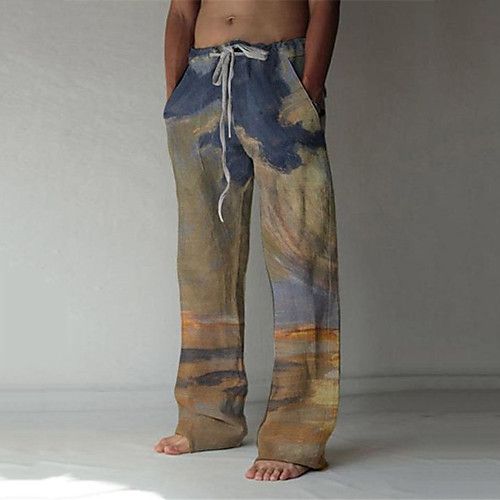 Season:Spring  Summer; Fabric:Polyester,Linen Like Fabric; Gender:Men's; Style:Big and Tall,Streetwear,Fashion; Occasion:Casual,Daily; Fit Type:Regular Fit; Function:Comfort,Soft; Waistline:Mid Waist; Pattern:Landscape,Graphic Prints; Design:3D Print,Front Pocket,Elastic Drawstring Design; Pants Type:Beach Pants,Baggy,Straight; Fly Type:Drawstring; Front page:FF; Listing Date:03/23/2022; Production mode:External procurement; Hips:; Length:; Waist:; Print Type:3D Print Baggy Drawstring Harem Pants For Vacation, Baggy Drawstring Harem Pants For Beach, Baggy Harem Pants With Drawstring For Beach, Summer Baggy Drawstring Harem Pants, Baggy Drawstring Bottoms For Beach, Baggy Drawstring Beach Bottoms, Beach Baggy Drawstring Bottoms, Beach Baggy Bottoms With Drawstring, Baggy Drawstring Pants For Beach