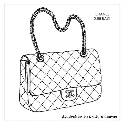 CHANEL - 2.55 BAG - Designer Handbag Illustration / Sketch / Drawing / CAD / Borsa Disegno Handbag Illustration, Tas Chanel, Chanel Handbags Classic, Disney Gifs, Handbags Chanel, Bag Illustration, Drawing Bag, Fashion Drawings, Authentic Designer Handbags