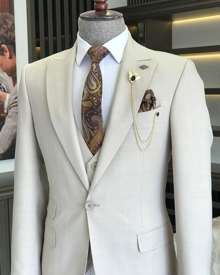 Bojoni Amato Slim Fit Beige Suit | VICLAN Classic Beige Sets With Suit Collar, Classic Beige Set With Suit Collar, Classic Beige Single-breasted Set, Wedding Three-piece Suit With Suit Collar, Beige Business Suit With Collar, Beige Tailored Notch Lapel Sets, Beige Tailored Set With Notch Lapel, Beige Tuxedo Set For Business, Beige Tuxedo Set With Notch Lapel